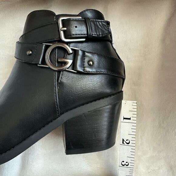 Guess Black Ankle Boots, Vegan Leather, Size 8 - Picture 11 of 11
